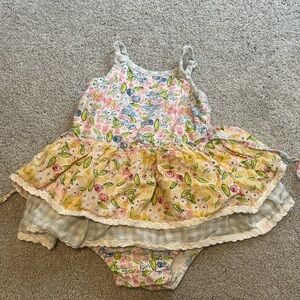 Sweet honey ruffle tiered skirt romper 2T